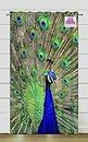 DECOMIZER Polyester 3D God Digital Printed Home Furnishing Polyresin Floral Curtain for Home Mandir, Pooja Room | Temple Curtain | Bhagwan Parde, 4x5 Ft-1 Piece, Window Curtain - Peacock Green