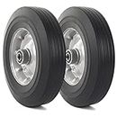 AR-PRO (2-Pack) 10''x2.5'' Flat Free Solid Rubber Replacement Tires - Flat-Free Tires for Hand Trucks and Wheelbarrows with 10” Tires with 5/8" Axles
