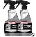 Weiman Stainless Steel Cleaner and Polish - 12 Ounce (2 Pack) - Removes Fingerprints, Residue, Water Marks and Grease from Appliances - Refrigerators Dishwashers Ovens Grills - 24 Ounce Total
