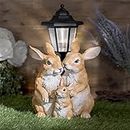 GloBrite Garden Solar Rabbit Family con lanterna a forma di lanterna da giardino, decorazione ornamentale