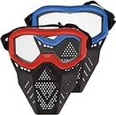 Toyer 2er Pack Gesichtsmaske Taktische Maske Kompatibel mit Nerf Rival, Apollo, Zeus, Khaos, Atlas und Artemis Blasters Rival Mask (Rot & Blau)