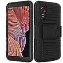 Ailiber Compatible with Samsung Galaxy Xcover 5 Case, Galaxy X Cover 5 Belt Clip Holster with Screen Protector, Kickstand Holder Mounting Plate, Rugged Shockproof Heavy Duty Cover for Xcover 5-Black