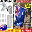 1.55M Aluminum Telescoping Australian Flag Pole Flagpole Kit Holder Set AUS