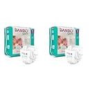 Bambo Nature Premium Eco Nappies, Eco-Labelled Newborn Nappies, Enhanced Leakage Protection, Secure & Comfortable Baby Nappies, Newborn Essentials - Size 1 Nappies (4-9 lb/2-4 kg), 22PK (Pack of 2)