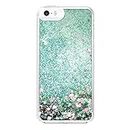 ORAS Back Cover for Apple iPhone 6s / iPhone 6, Liquid Glitter Bling Quicksand Gel Transparent Waterfall Girlish Soft Silicone Mobile Phone Case (Teal Green)