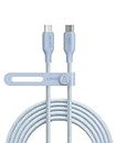 Anker USB C to USB C Cable (240W, 10ft), Bio-Braided USB C Charger Cable Fast Charge for iPhone 15/15 Pro, MacBook Pro 2020, iPad Pro 2020, iPad Air 4, Samsung Galaxy S23+/S23 Ultra,(Ice Lake Blue)