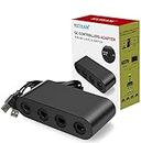 Controller Adapter for GC, Super Smash Bros NGC Controller Adapter for Switch, Wii U and PC USB w/ 4 Port - Plug & Play, No Drivers Needed