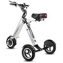 TopMate ES32 Electric Scooter 3 Wheels Foldable Trike with Seat for Adults, Light Weight Mobility with Reverse Function and Key Switch, 10 Inch Pneumatic Tires Tricycle