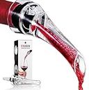 VINABON Wine Aerator Pourer Spout - Professional Quality 2-in-1 Attaches to Any Wine Bottle for Improved Flavor, Enhanced Bouquet, Rich Finish and Bubbles, No-Drip or Spill. Includes WineGuide Ebook