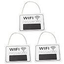 Generic 3pcs Wifi Password Listing Signs Wifi Sign Home Wifi Password Sign Wifi Password Board Outdoor Wifi Password Sign Wifi Password Sign for Home Rope White Wooden Decorate