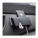 JNNJ Car Storage Box for Mobile Phone, Carbon Fiber Sunglasses Cigar Holder for Door Window Console, Universal Car Seat Organiser, Waterproof Mini Storage Tray Pouch with Adhesive Tape（Large）