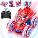 Spider Remote Control Car for 3-7,360° Rotating Double Sided RC Stunt Car with Cool Wheel Lights,4WD Off Road RC Crawlers Outdoor Toys Cars for Kids Boys Girls Age 4-7 8-12 Birthday Gift