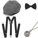 BABEYOND 1920s Mens Gatsby Gangster Costume Accessories Set