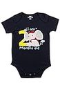 Fflirtygo Baby Wear Cotton Rompers Half Sleeves/Infants Jumpsuit/Body Suit Romper for Boys and Girls I Am 2 Months Old Printed on Navy Blue Color