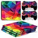 Elton Kaleidoscope Theme 3M Skin Sticker Cover for PS4 Pro Console and Controllers [Video Game]