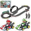 Carrera GO!!! 62491 Mario Kart Electric Powered Slot Car Racing Kids Toy Race Track Set Includes 2 Hand Controllers Featuring Mario Versus Luigi in 1:43 Scale