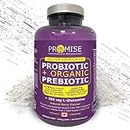 Promise Organic Probiotic + Prebiotic 300g (11oz) + 250mg of L-Glutamine) 45 Billion CFU & 7 Strains, Support for Digestive Health, Gut Flora, Reduce Bloating, Constipation, Gas & Leaky Gut Relief