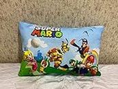 NISHOMES Super Mario Print Baby Pillow 12x18 Inches, Multicolor Fabric: Velvet