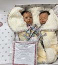 Ashton Drake Jada and Jayden Twin African American Black Reborn Baby Dolls, COA