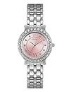 Guess 34MM Crystal Watch, Silver Tone/Pink/Silver Tone, NS, BLUSH