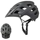 Exclusky BGO Mountain Bike Helmet, CPSC Safety Certified - Comfortable, Lightweight, Breathable (Gray)