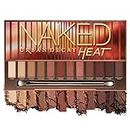 Urban Decay Naked Heat Eyeshadow Palette, 12 Fiery Amber Neutral Shades - Ultra-Blendable, Rich Colors with Velvety Texture - Set Includes Mirror & Double-Ended Makeup Brush