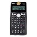 Deli WD-100MS Scientific Calculator | 3 Years Warranty | 2 Line LED Display | Fractional Arithmetic Function - (Black)