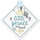 mybabyonboard UK Prince On Board Blue with Crown (024) - Señal para coche no personalizable