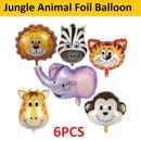Jungle Animal foil Balloon For Jungle Safari Animals Theme Birthday Party 6pcs