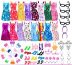 32Pcs Barbie Doll Clothes Bundle Dresses Shoes Set Lot Accessories Girl Toy Gift
