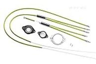 BMX Bike Gyro Brake Cables Front + Rear (Upper + Lower) Spinner Rotor Set Kit (Green)