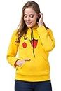 FUNDAY FASHION Fleece Hooded Neck Slim Sweatshirt/Hoodie for Women and Girl (Small, Yellow)