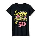 Donna Sassy Fabulous 50 Fifty Years Old 50th Birthday Gift Women Maglietta
