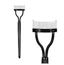 INOVERA (LABEL) Eyelashes Comb Mascara Separator Curler Eyelash Grooming Makeup Brushes Tools Steel Teeth With Cover (Black)