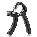 NIYIKOW Grip Strength Trainer, Hand Grip Strengthener, Adjustable Resistance 22-132Lbs (10-60kg), Non-Slip Gripper, Perfect for Musicians Athletes and Hand Injury Recovery (Black, 1 Pack)