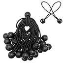 30 PCs Ball Bungee Cords - 9 Inch Reusable Tarp Bungees Rope Canopy Tie Down Cord Bungee Ball Cords for Canopies Camping Tarps Cargo Tent,Black