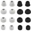 16 Pieces Replacement Earpads Eartips Earbuds Eargels for Powerbeats 1, Powerbeats 2, Powerbeats 3, Beats Wireless Stereo Earphones by Dr. Dre, 4 Pairs Black & 4 Pairs White (Black & White)