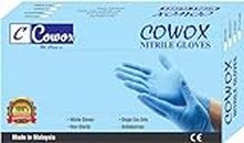 COWOX Surgicals Nitrile Gloves Disposable Powder Free Examination Blue Hand Gloves Food Grade Ce & Fda Approved Large Size- Pack of 100 Pieces, Non-Sterile