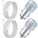 iPhone 15 Car Charger Fast Charging, 2Pack 40W Dual USB C Power Cigarette Lighter Car Charger Adapter with 6FT Type C to C Cable for iPhone 15/15 Plus/15 Pro Max, iPad Pro, Pixel 8/7, Galaxy S23/S22