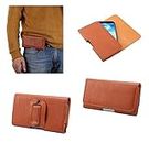 DFV Mobile - Case Synthetic Leather Horizontal Belt Clip for Nokia Lumia 1520 - Brown