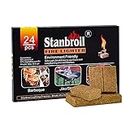 Stanbroil 24 pcs Natural Charcoal Fire Starters, Super Fast Lighting Charcoal Starters Perfect for Fireplace, Campfire, Wood Stove, Fire Pit