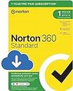 Norton 360 Standard 2024, Antivirus software for 1 Device and 1-year subscription with automatic renewal, Includes Secure VPN and Password Manager, PC/Mac/iOS/Android, Activation Code by email