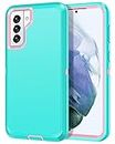 I-HONVA for Galaxy S21 5G Case Shockproof Dust/Drop Proof 3-Layer Full Body Protection [Without Screen Protector] Rugged Heavy Duty Durable Cover Case for Samsung Galaxy S21 5G 6.2 2021, Teal/Pink