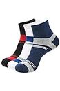BALENZIA Men's Cushioned High Ankle Sports Socks | Made with Cotton and Spandex (Pack of 3) (Free Size) (Black, White, Navy)