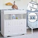 Infantastic® Cómoda Cambiador para Bebé - con 2 Cajones y 3 Compartimentos Abiertos, 50 x 93,5 x 88 cm, en Blanco - Cómoda Infantil, Organizador, Mueble para Habitación de los Niños