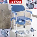 3 in 1 Transport Beside Commode Wheelchair Chair With Arms And Removable Seat