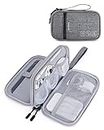 BAGSMART Cord Organizer Travel Cable Organizer Bag Tech Electronic Organizer Travel Case, Travel Essentials for Charger, Cable, Phone, Flash drive, Double Layer - Gray