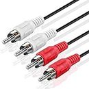 Kebilshop 2 Rca Male Jack To 2 Rca Male Jack Audio Video Cable For Home Theater, Tv/Led, Speakers. (Black, 1.5 Meter/4.92 Feet)