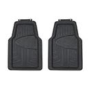 Amazon Basics 2-Piece Premium Rubber Floor Mat for Cars, SUVs and Trucks, All Weather Protection, Universal Trim to Fit，Black
