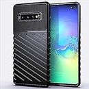 Amazon Brand- Solimo Basic Case for Samsung Galaxy S10 Plus 4G (Carbon Fiber_Blue)